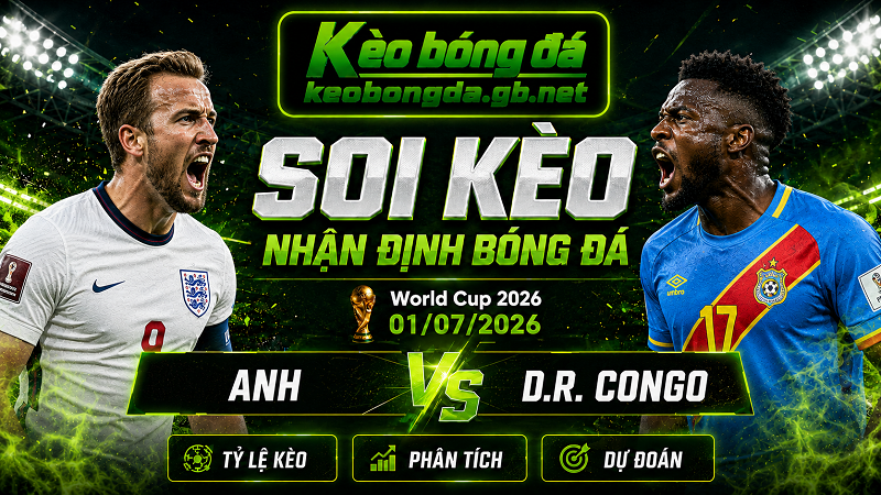 Đội hình dự kiến trước trận  Anh và D.R. Congo